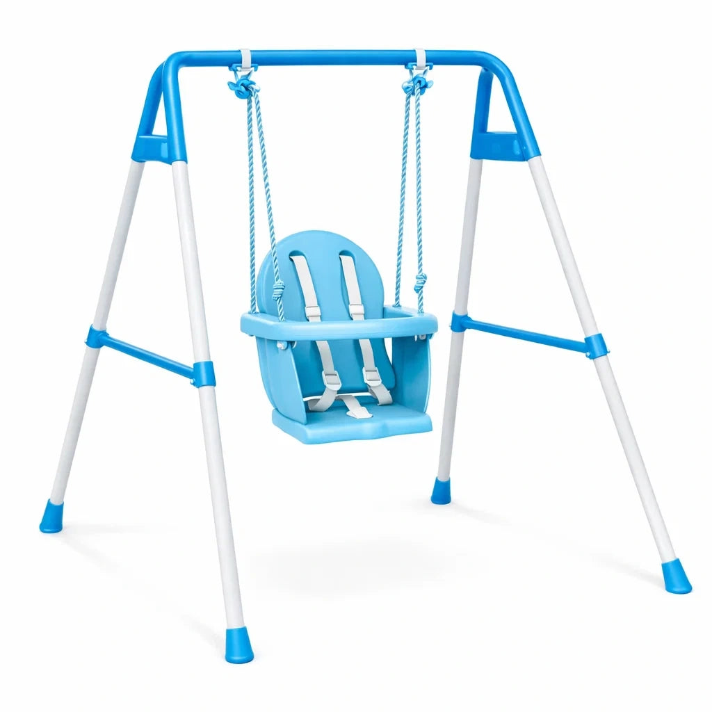 Balançoire pour enfant en métal et plastique bleu 100 x 100 x 120 cm - 2026