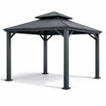 Pavillon de jardin en métal noir 300 x 300 x 250 cm - 2026