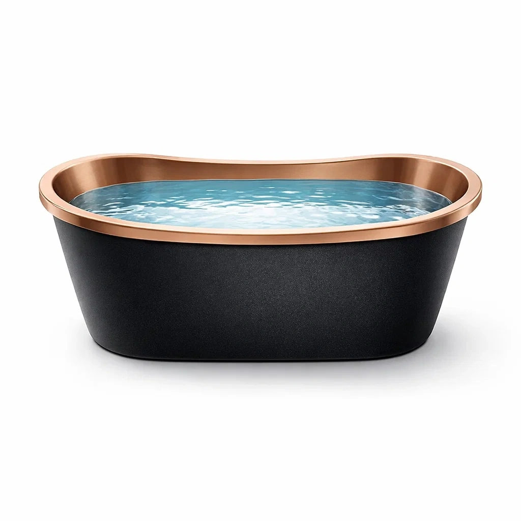 Baignoire îlot en acrylique noir et cuivre - 2026