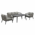 Ensemble de canapés de jardin 4 pièces en aluminium et polyester gris - 2026