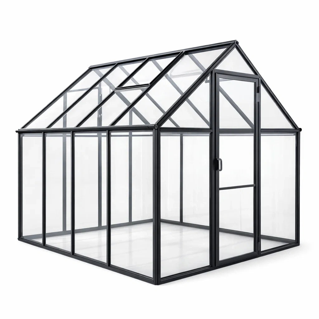 Serre en aluminium et polycarbonate transparent 250x250x245 cm Noir - 2026