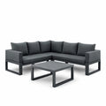 Ensemble de canapés en métal et polyester gris - 2026