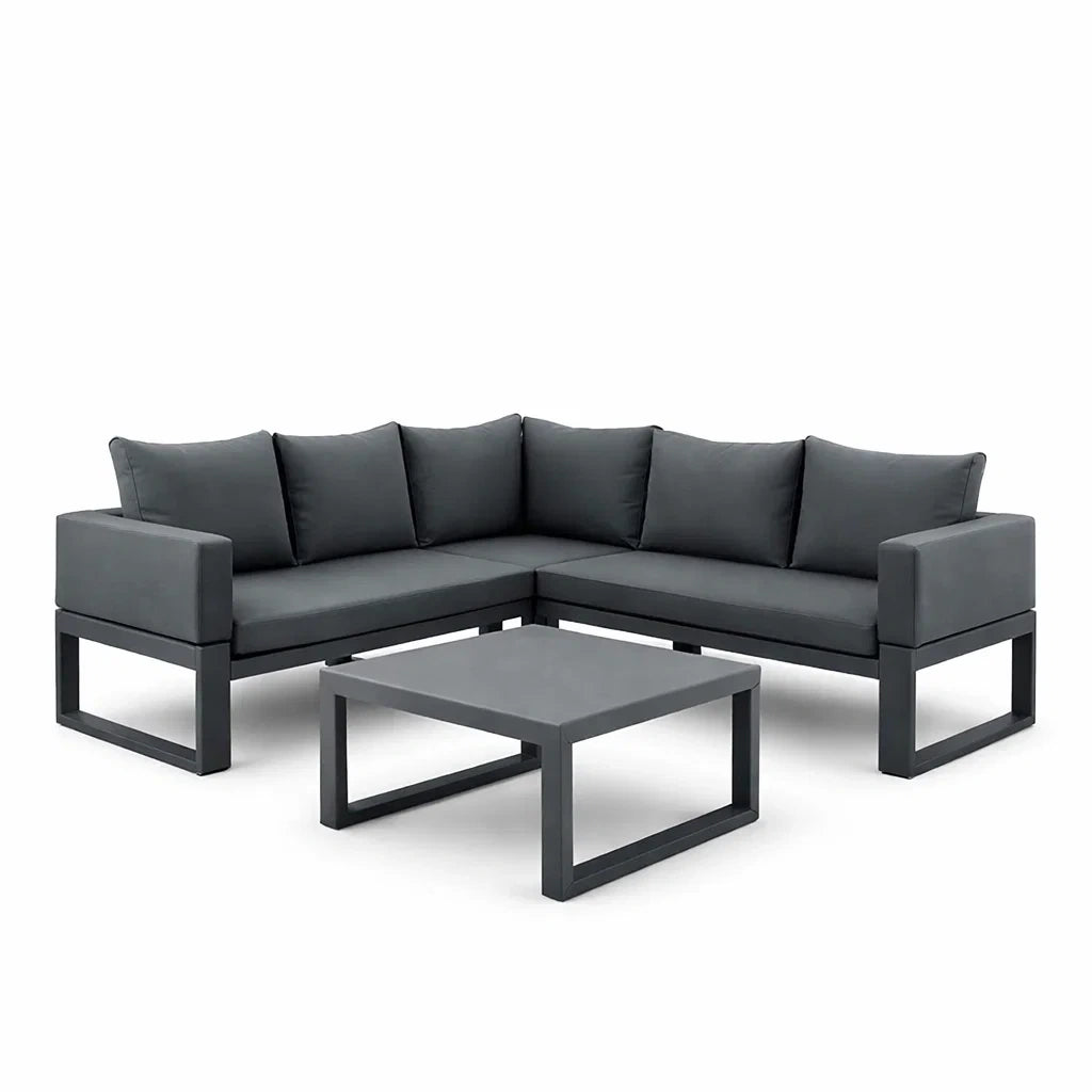 Ensemble de canapés en métal et polyester gris - 2026