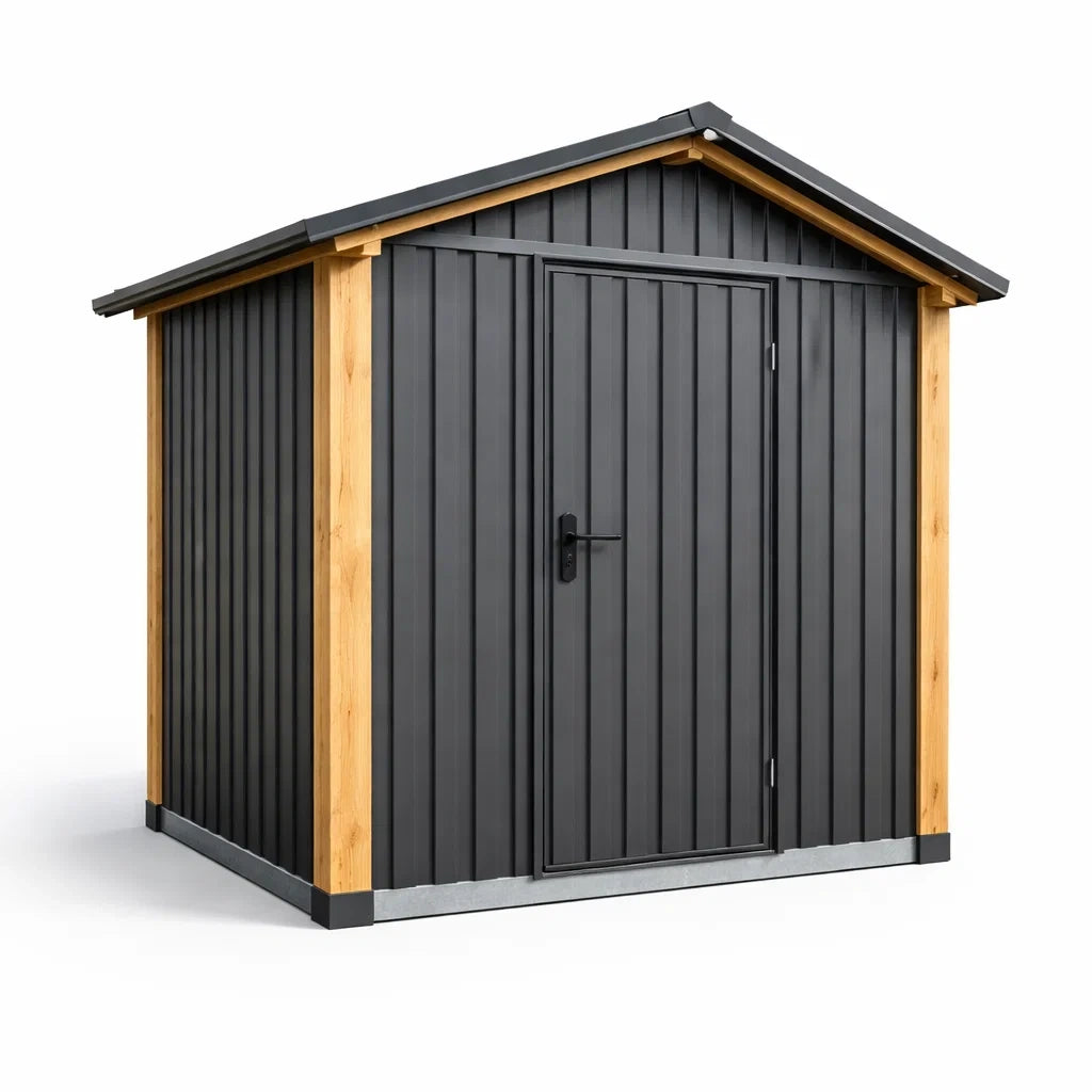 Abri de jardin en métal et bois anthracite - 2026