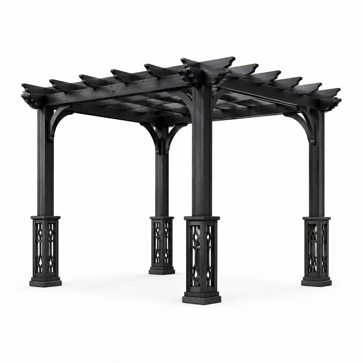 Pergola extérieure en bois noir 3m x 3m x 2.5m - 2026