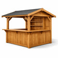 Kiosque bar de jardin en bois massif avec toit en pente - 2026