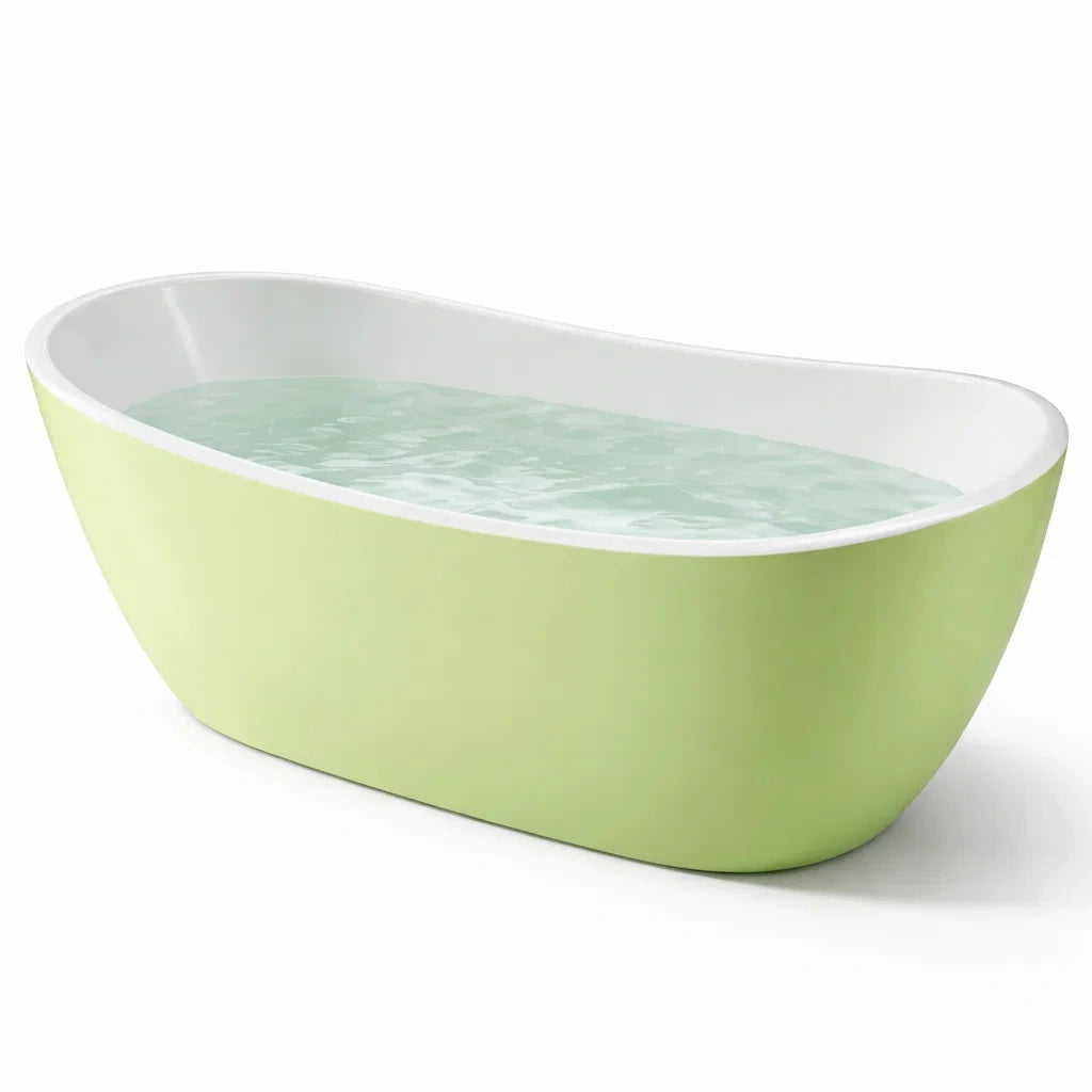 Baignoire îlot en acrylique vert clair et blanc - 2026