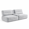 Canapé 2 places modulaire en tissu polyester gris - 2026