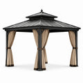 Pavillon en aluminium avec toit en acier et rideaux en polyester 3x3m - 2026