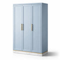 Armoire en bois bleu avec poignées métalliques 180x120x50 cm - 2026