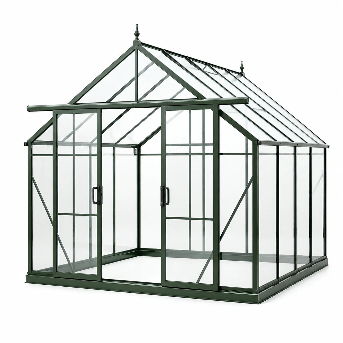 Serre en aluminium et verre trempé 250x200x230 cm vert - 2026
