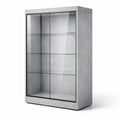 Vitrine en verre trempé et béton gris - 2026