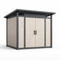 Abri de jardin en acier et bois composite gris beige - 2026