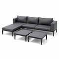 Canapé d'angle en aluminium avec tables basses et coussins Gris - 2026