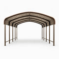 Abri voiture en acier brun 6 x 3 x 2,5 m - 2026