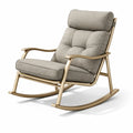 Fauteuil à bascule d’intérieur en métal avec coussins en tissu gris - 2026