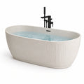 Baignoire îlot ovale en composite beige 170x75x58 cm - 2026