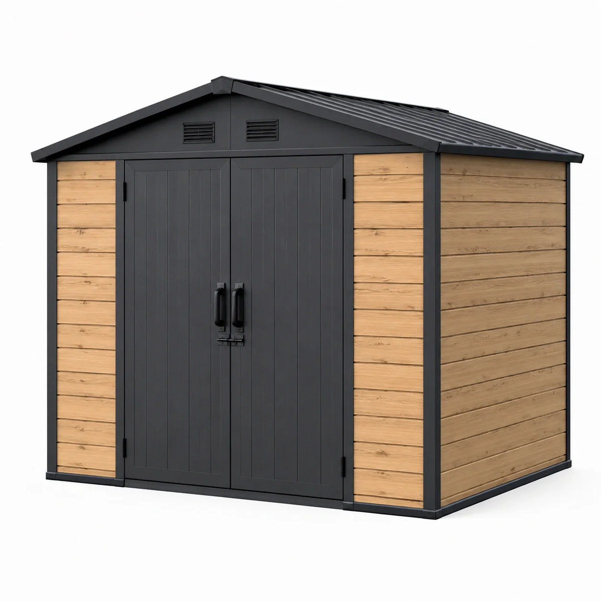 Abri de jardin en métal et bois composite marron 334x218x226cm - 2026