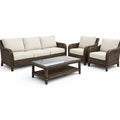 Salon de jardin en rotin avec table en verre - 2026