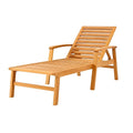 Chaise longue de jardin réglable en bois d’acacia pour extérieur - 2026