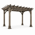 Pergola de jardin en bois brun grisé 427 × 305 × 244 cm avec toit ajouré, style rustique - 2026