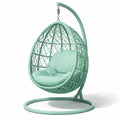 Fauteuil suspendu œuf avec support en rotin synthétique vert avec coussin en polyester - 2026