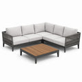 Ensemble salon de jardin aluminium corde coussins gris clair - 2026