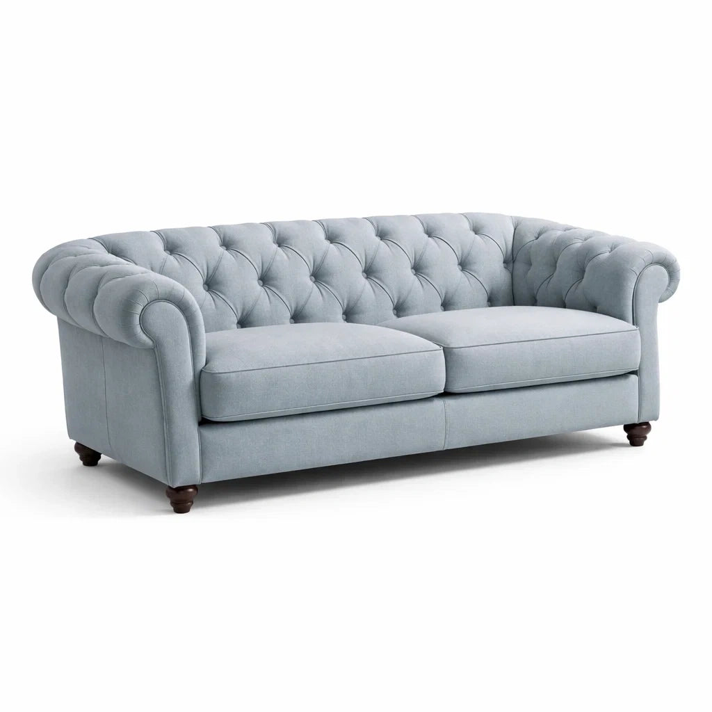 Canapé Chesterfield en Tissu Bleu Clair - 2026