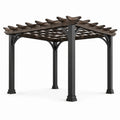 Pergola en aluminium et bois composite marron 300x300 cm - 2026