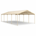 Abri de voiture en acier galvanisé beige 6x3x2.6 m - 2026