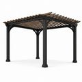 Pergola en aluminium et bois noir et brun 3m x 3m - 2026