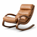 Fauteuil à bascule d’intérieur en cuir et bois 90 x 80 x 100 cm - 2026