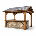Kiosque à bar en bois pierre et métal - 2026