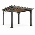 Pergola en métal et bois composite 3 x 3 m en anthracite - 2026