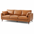 Canapé contemporain 3 places cognac et marron foncé, 220 × 90 × 83 cm - 2026