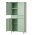 Armoire de rangement de garage métallique verte avec 4 portes et 2 tiroirs - 2026