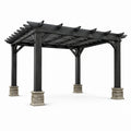 Pergola en métal avec colonnes en pierre reconstituée, 3m x 4m - 2026