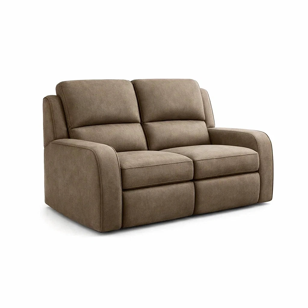 Canapé 2 places en tissu polyester taupe - 2026