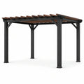 Pergola en aluminium et bois noir/marron 300x400x250 cm - 2026