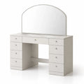 Coiffeuse en bois blanc avec miroir courbé - 2026