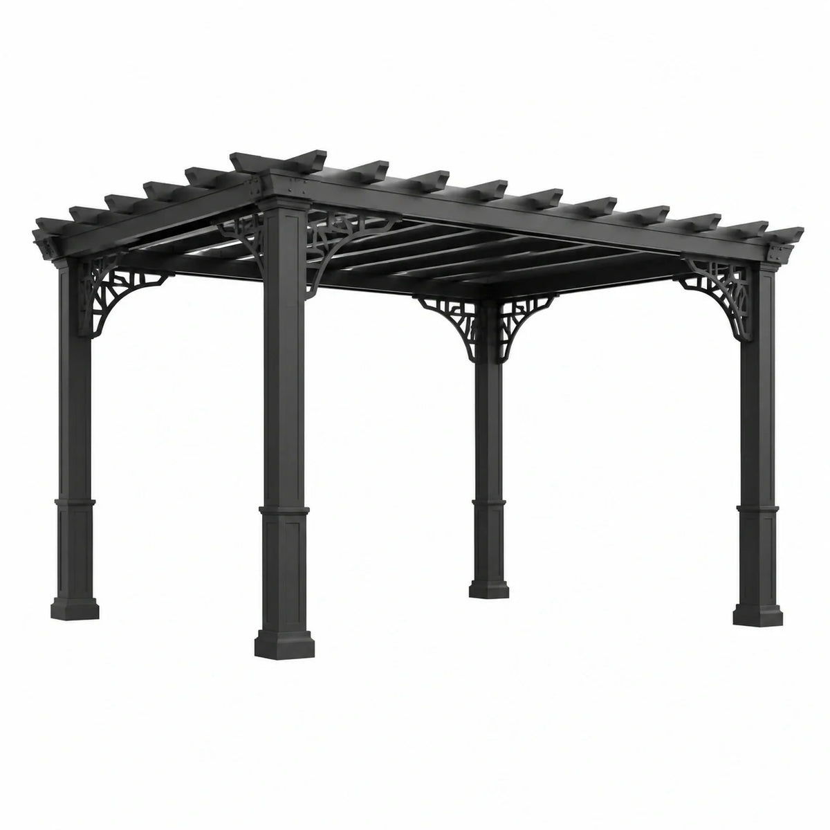 Pergola de jardin en aluminium noir avec structure autoportante - 2026