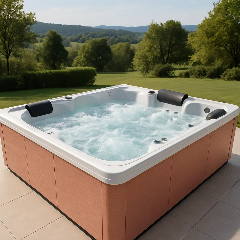 Spa Jacuzzi Rectangulaire Extérieur 6 Places Acrylique Blanc - 2026