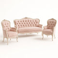 Ensemble de salon en bois et velours rose - 2026