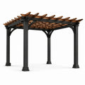 Pergola en bois et métal noir 300x300x240 cm - 2026