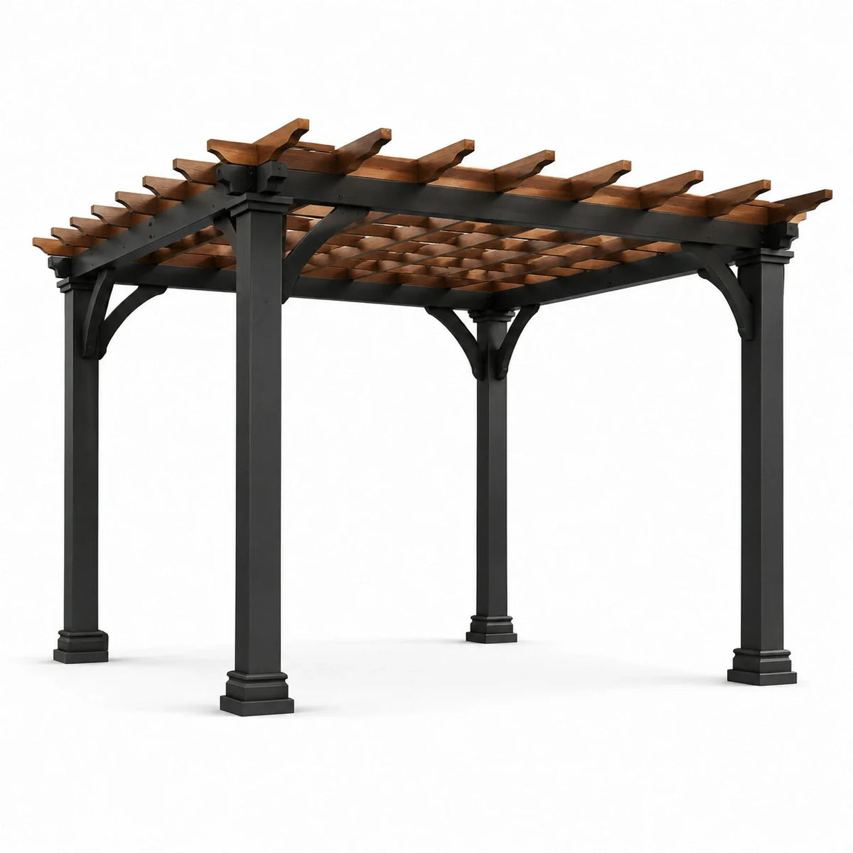 Pergola en bois et métal noir 300x300x240 cm - 2026