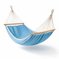 Hamac en coton avec barres en bois bleu 300x100 cm - 2026