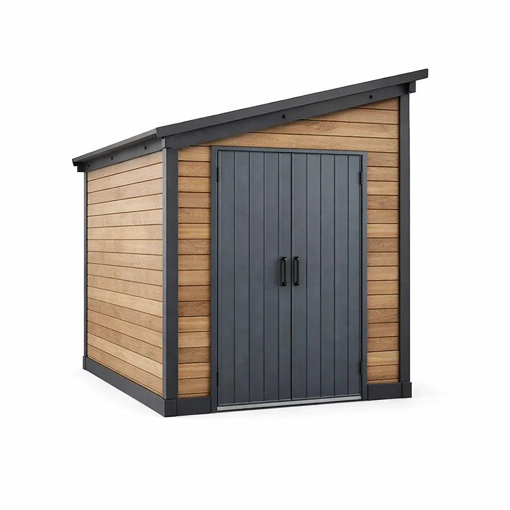 Abri de jardin en bois et métal gris - 2026