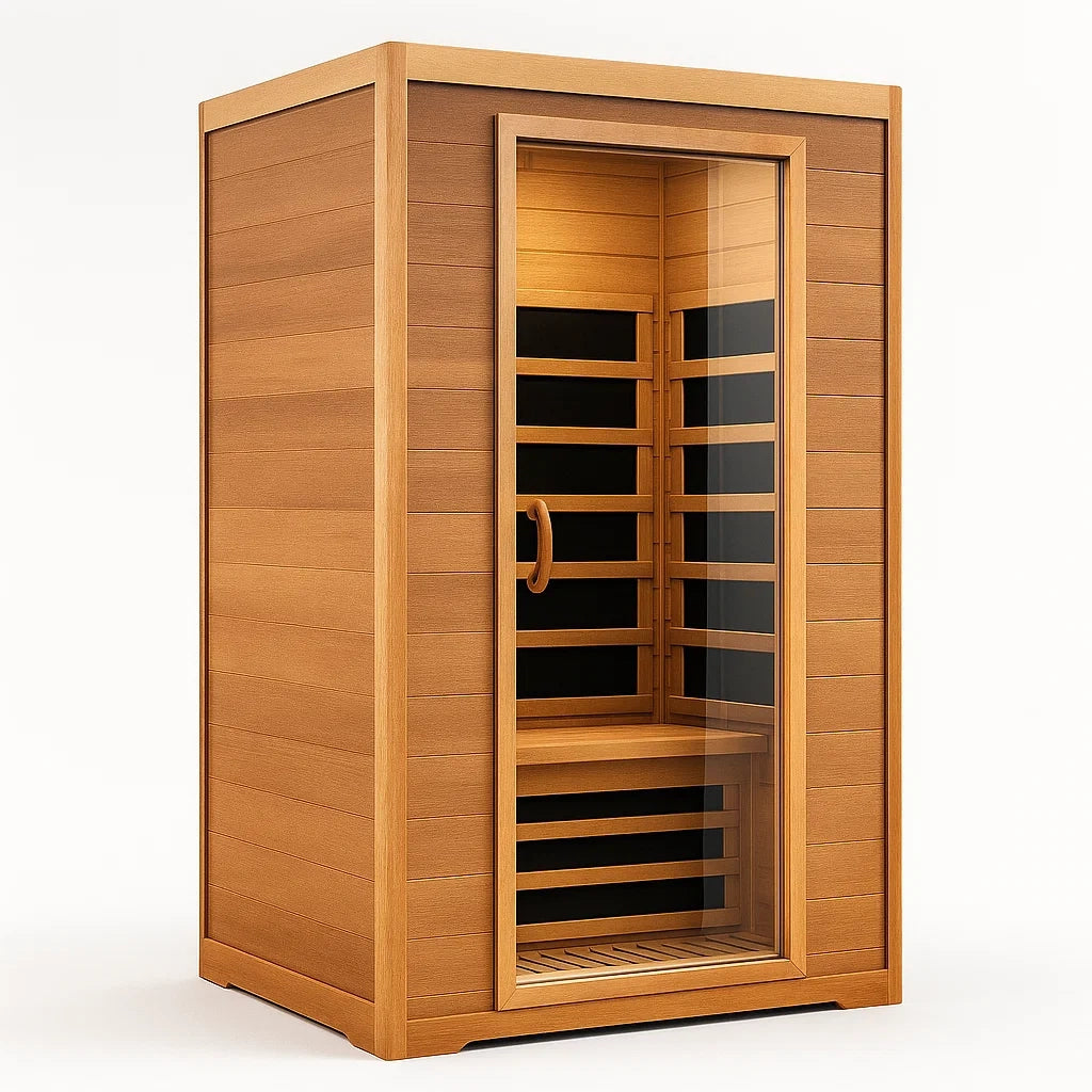 Cabine de Sauna Infrarouge en Bois avec Porte en Verre Trempé - 2026