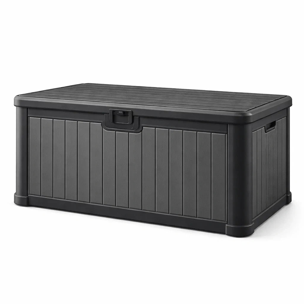 Coffre de rangement extérieur en plastique anthracite 117 x 45 x 56 cm - 2026