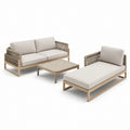 Ensemble salon de jardin en bois d'acacia et corde beige - 2026
